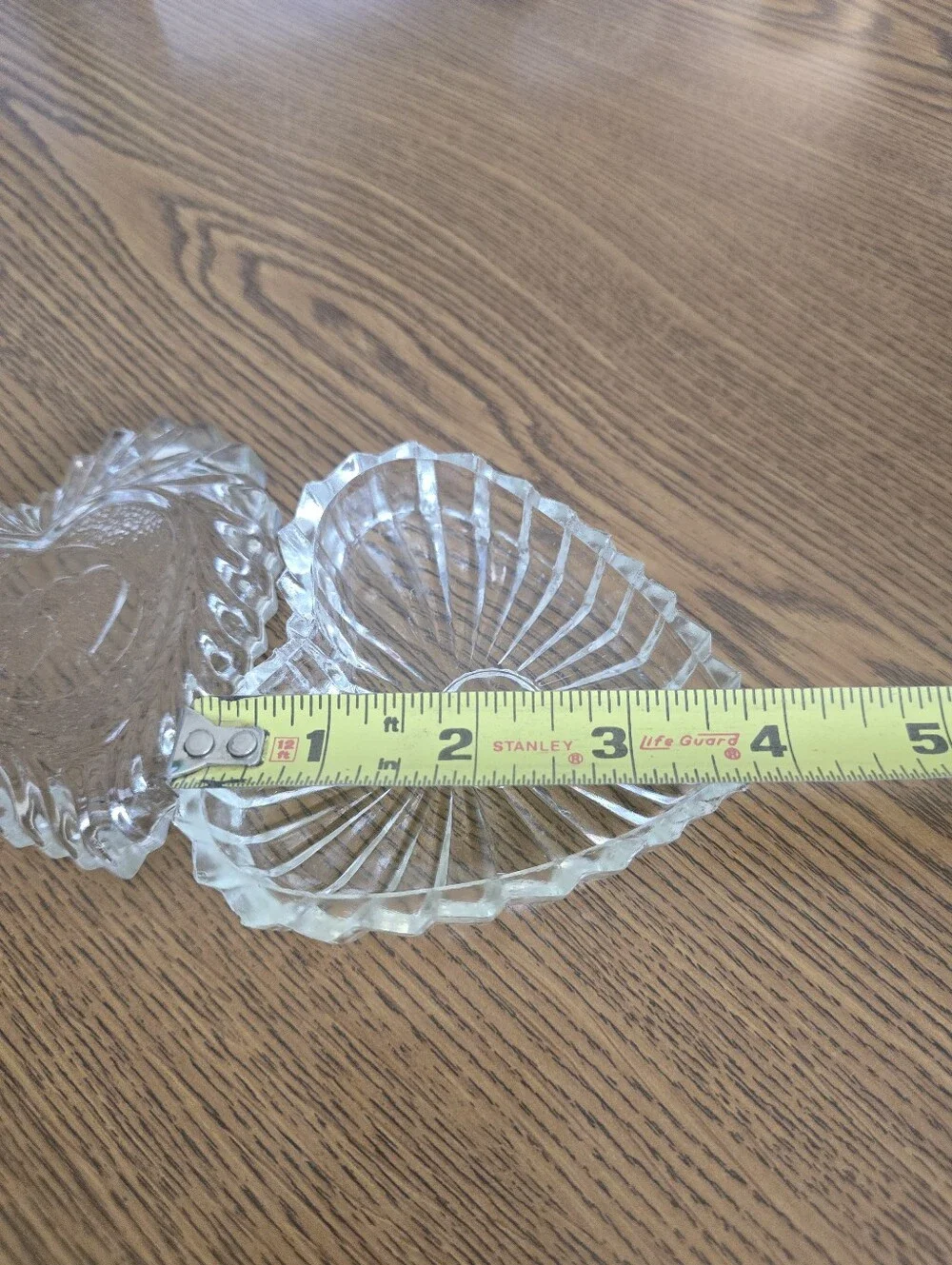 Clear Heart-Shaped Pressed Glass Trinket Dish